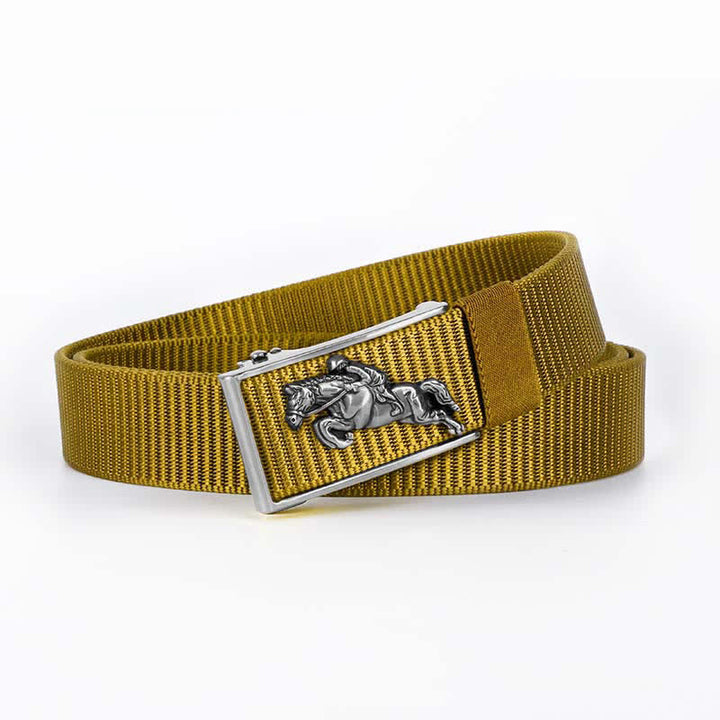 Cinturón de nailon con hebilla automática para montar a caballo informal para hombre