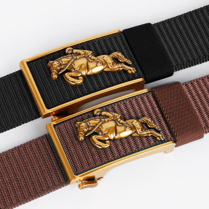 Cinturón de nailon con hebilla automática para montar a caballo informal para hombre