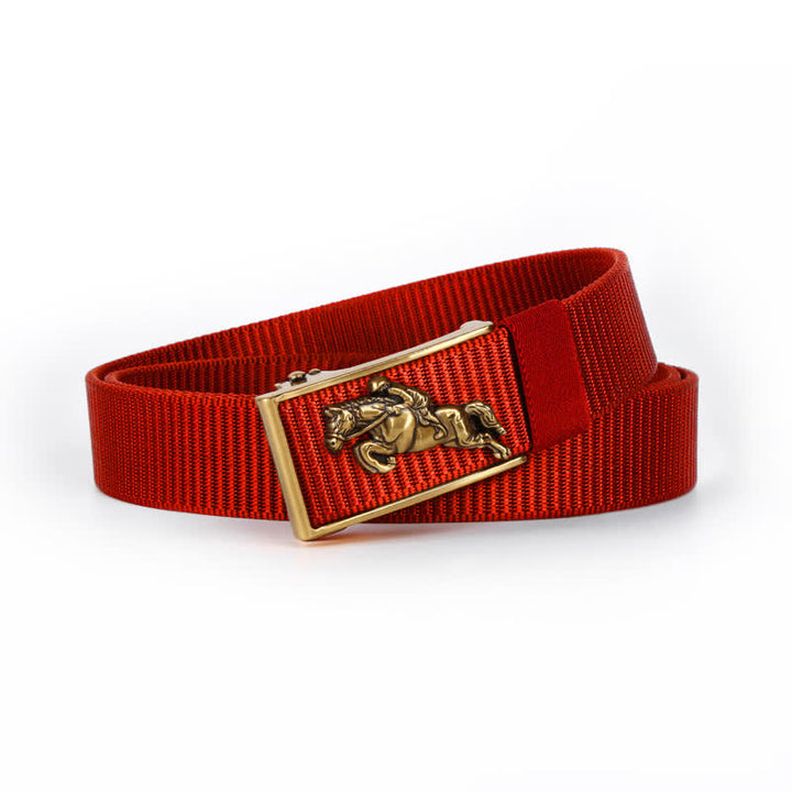Cinturón de nailon con hebilla automática para montar a caballo informal para hombre