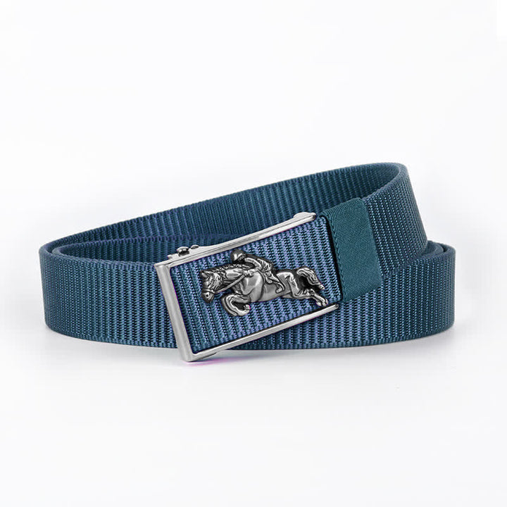 Cinturón de nailon con hebilla automática para montar a caballo informal para hombre