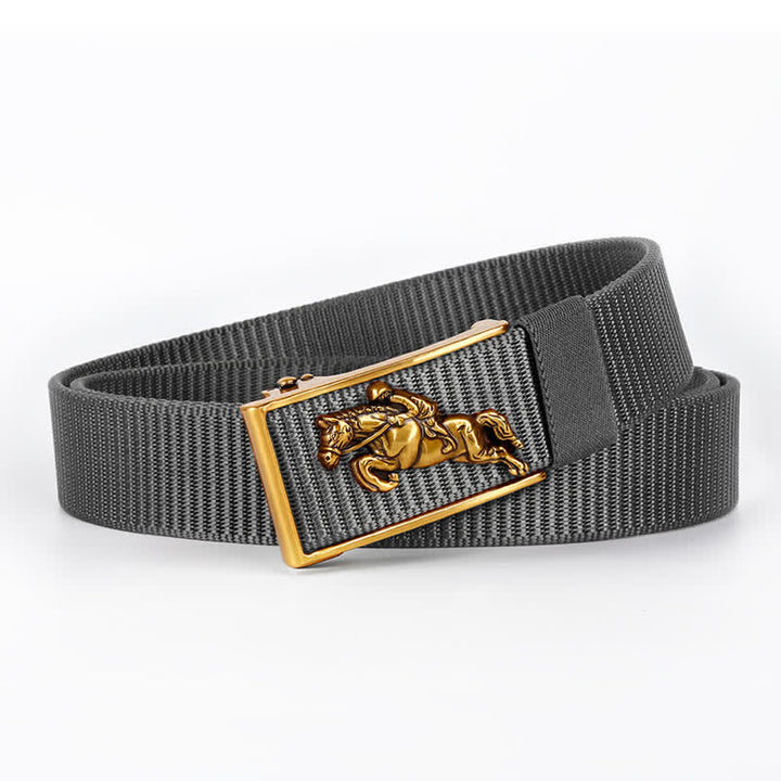 Cinturón de nailon con hebilla automática para montar a caballo informal para hombre