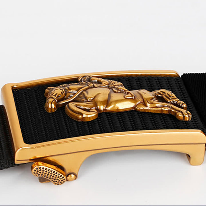 Cinturón de nailon con hebilla automática para montar a caballo informal para hombre