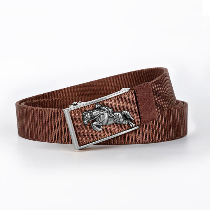Cinturón de nailon con hebilla automática para montar a caballo informal para hombre