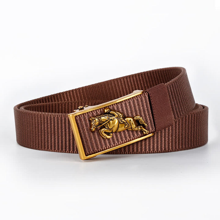 Cinturón de nailon con hebilla automática para montar a caballo informal para hombre