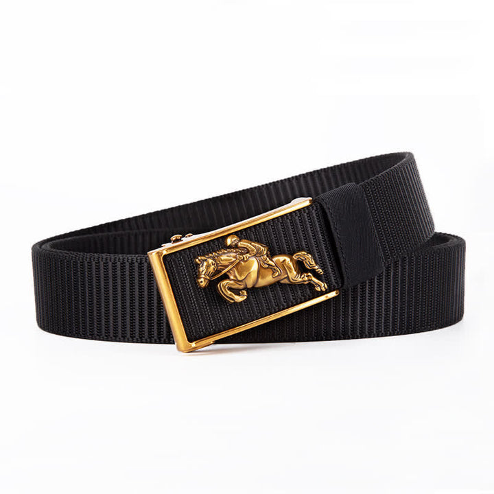 Cinturón de nailon con hebilla automática para montar a caballo informal para hombre