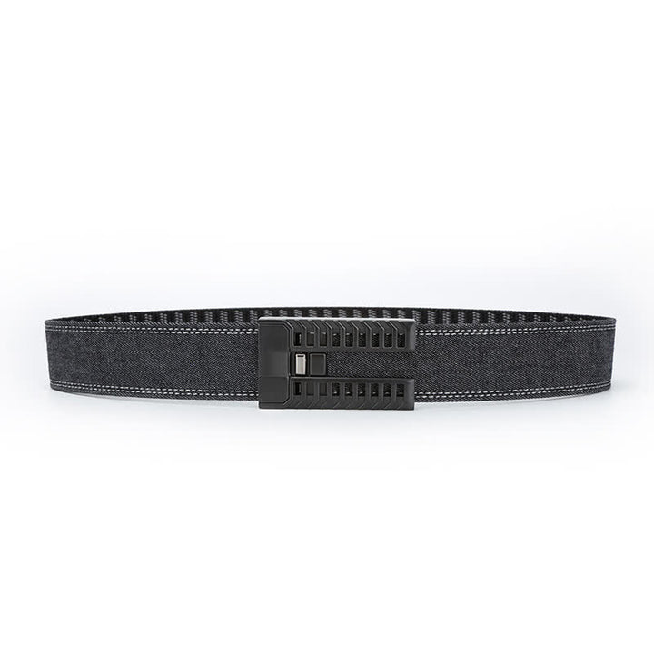 Cinturón de tela vaquera con hebilla automática ajustable para hombre