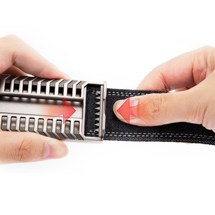 Cinturón de tela vaquera con hebilla automática ajustable para hombre