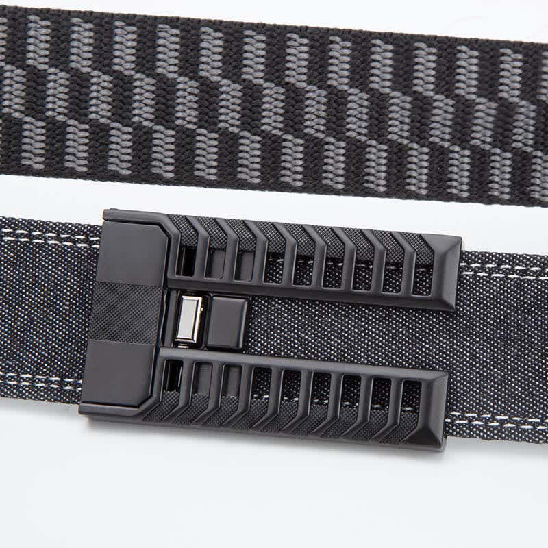 Cinturón de tela vaquera con hebilla automática ajustable para hombre
