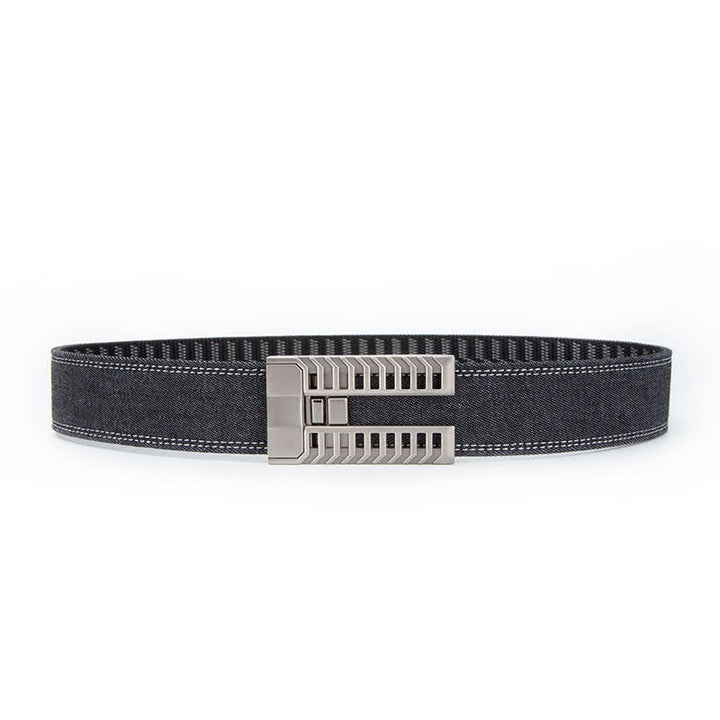 Cinturón de tela vaquera con hebilla automática ajustable para hombre