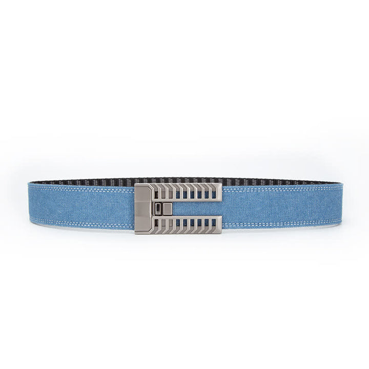Cinturón de tela vaquera con hebilla automática ajustable para hombre