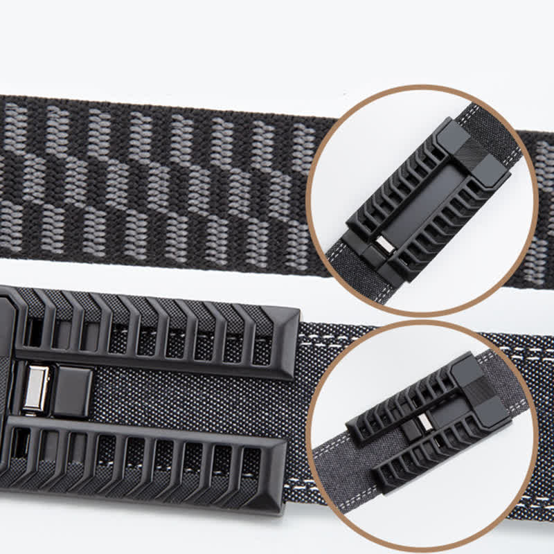 Cinturón de tela vaquera con hebilla automática ajustable para hombre