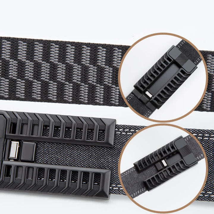 Cinturón de tela vaquera con hebilla automática ajustable para hombre