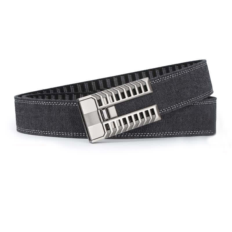 Cinturón de tela vaquera con hebilla automática ajustable para hombre