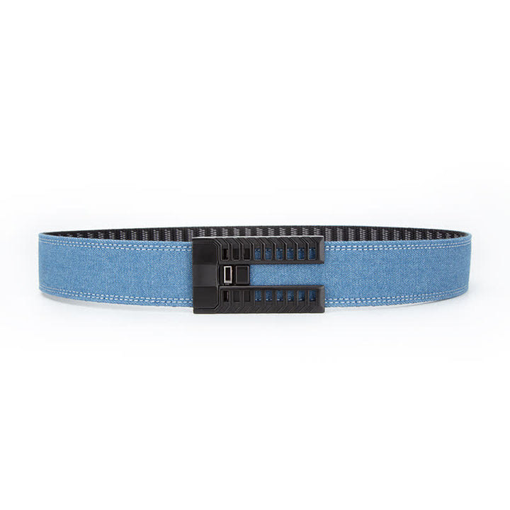 Cinturón de tela vaquera con hebilla automática ajustable para hombre