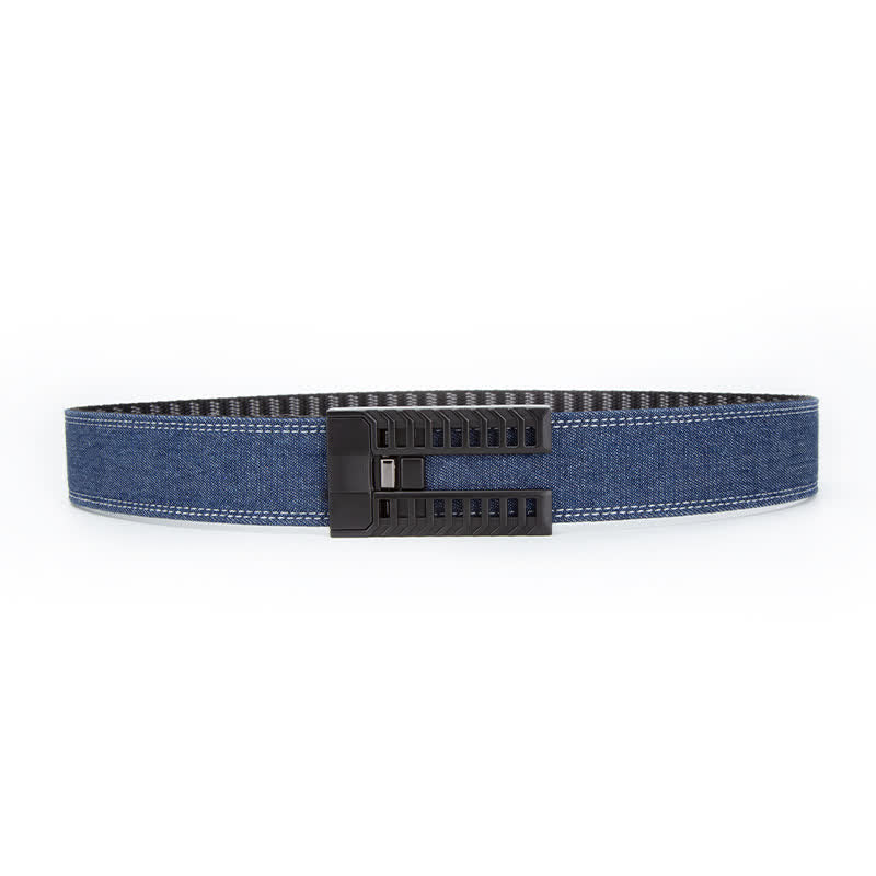 Cinturón de tela vaquera con hebilla automática ajustable para hombre