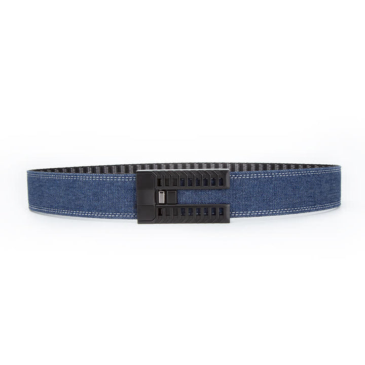 Cinturón de tela vaquera con hebilla automática ajustable para hombre