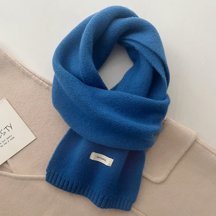 Bufanda unisex clásica de lana tejida en color liso