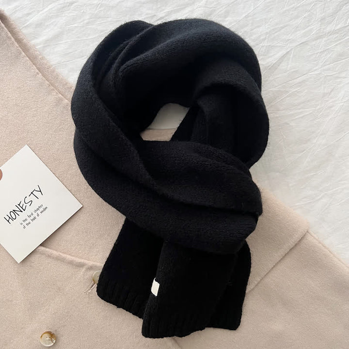 Bufanda unisex clásica de lana tejida en color liso