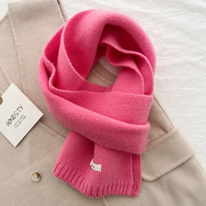 Bufanda unisex clásica de lana tejida en color liso