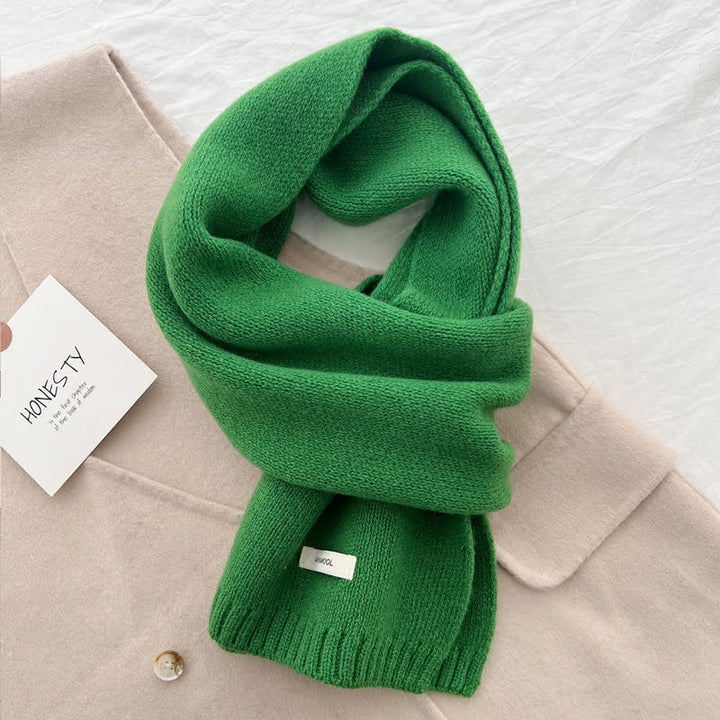 Bufanda unisex clásica de lana tejida en color liso
