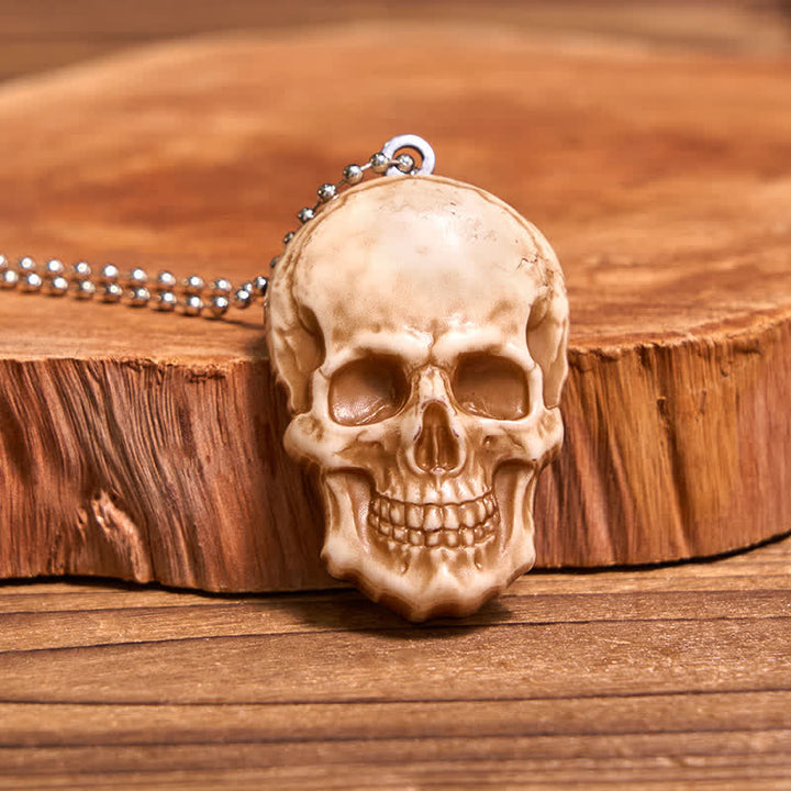 Conjunto de collar con colgante de calavera dorada y cuchillo oculto, hebilla de cinturón, bricolaje, con cabeza de toro