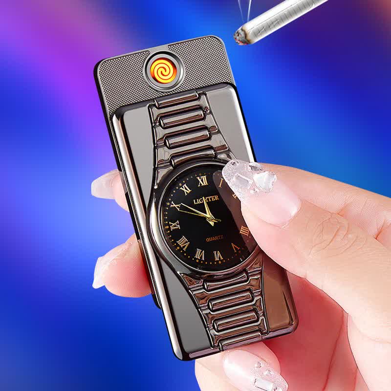 Mechero eléctrico recargable Creative Clock con cable USB