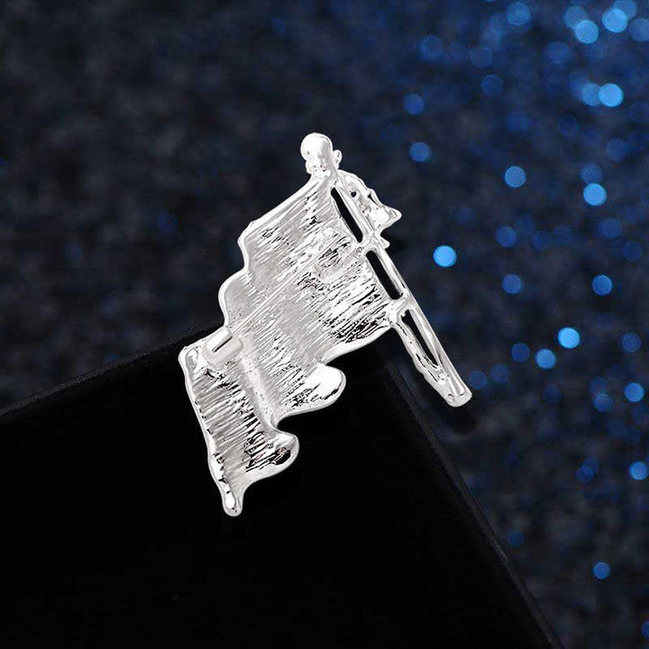 Broche con brillantes diamantes de imitación y bandera patriótica estadounidense