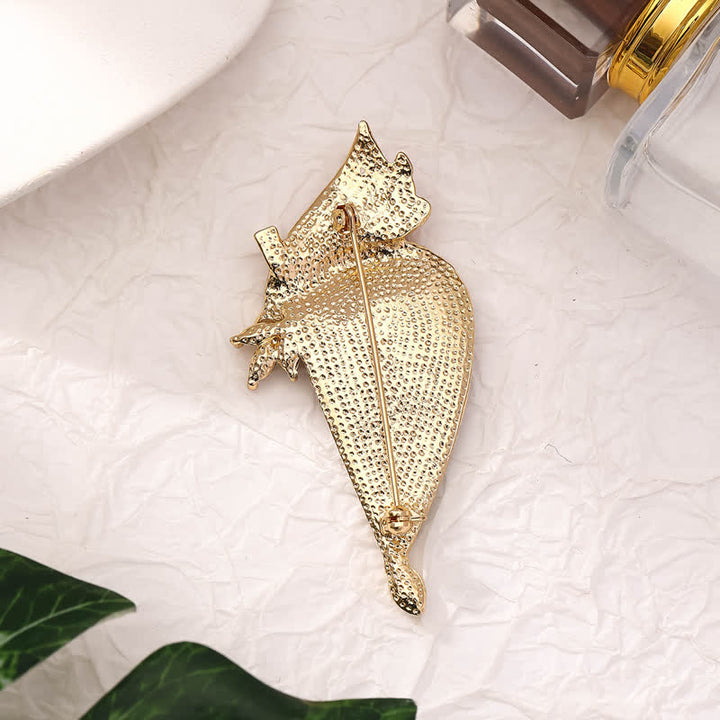 Broche patriótico con bandera estadounidense esmaltada y diamantes de imitación