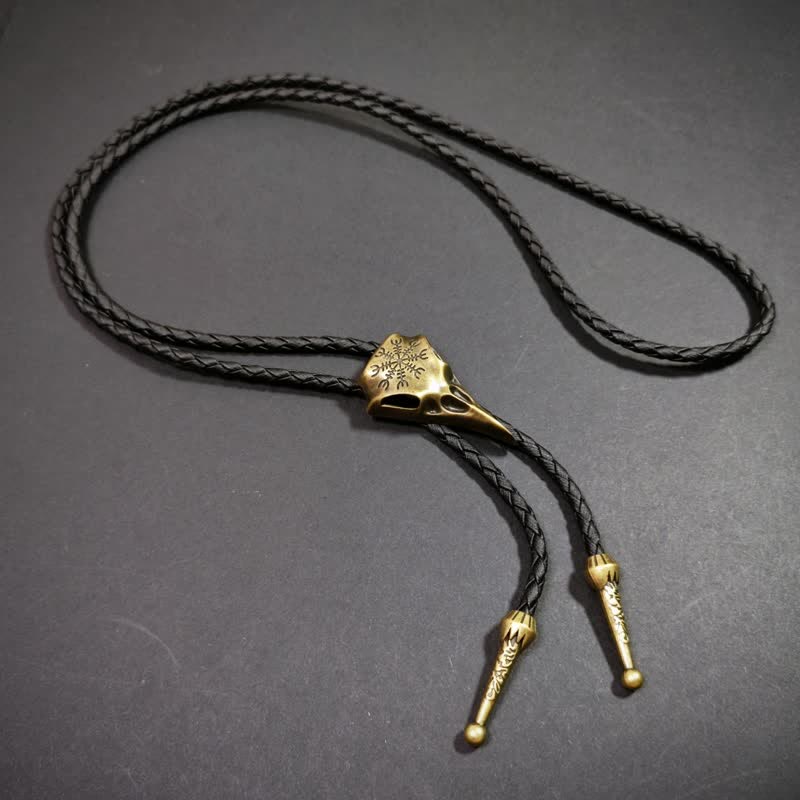 Corbata bolo con diseño indio retro de bronce antiguo occidental
