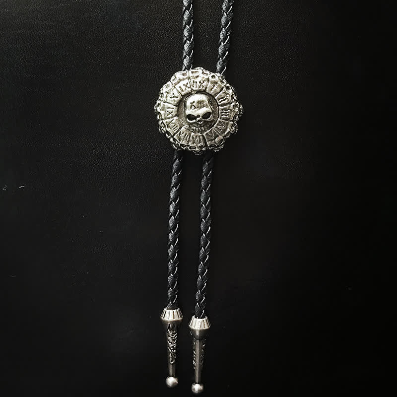 Colgante de plata con forma de calavera y lazo estilo punk