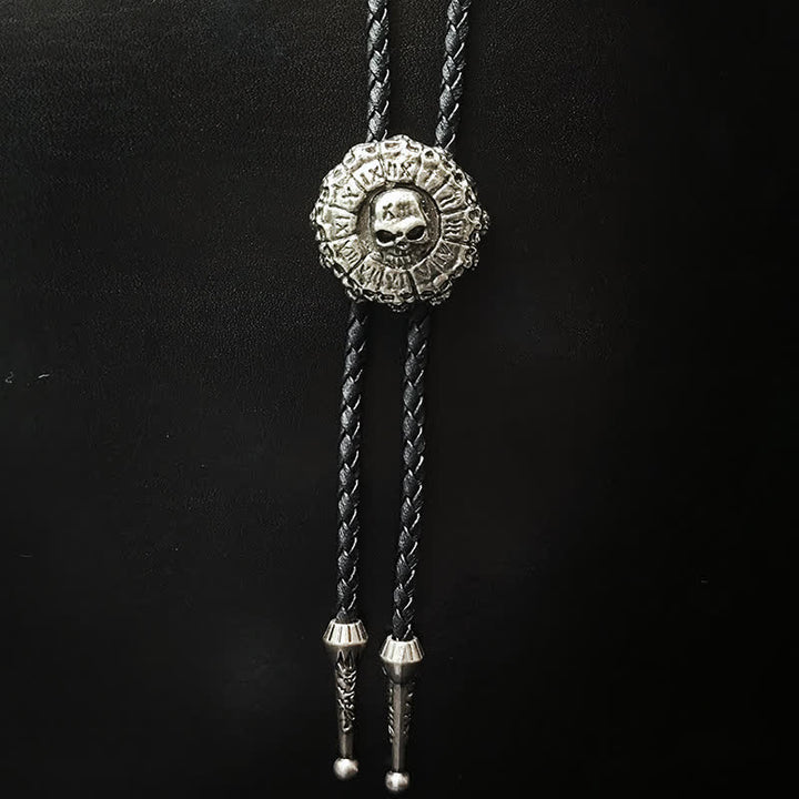 Colgante de plata con forma de calavera y lazo estilo punk