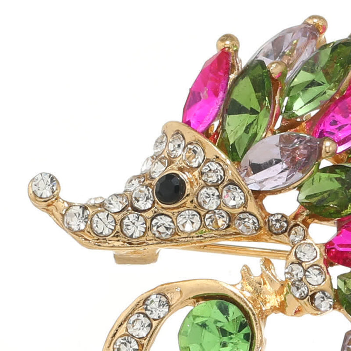 Broche de erizo con diamantes de imitación multicolor