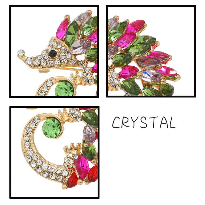 Broche de erizo con diamantes de imitación multicolor