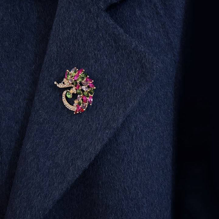 Broche de erizo con diamantes de imitación multicolor