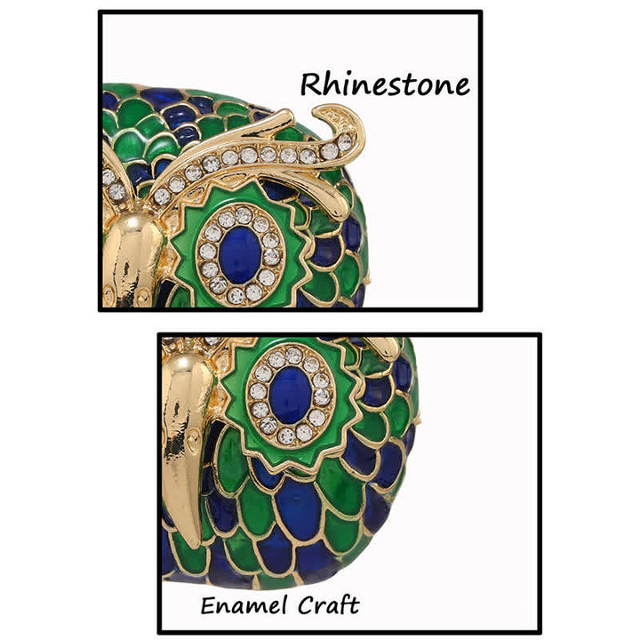 Broche vintage de búho con plumas esmaltadas