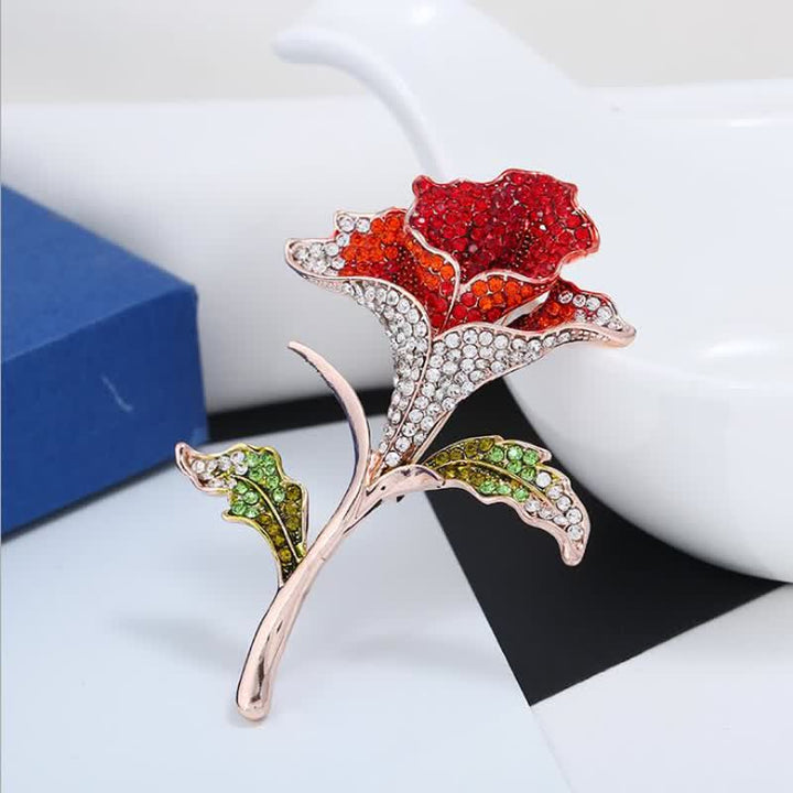 Broche de diamantes de imitación con flor de orquídea elegante y encantador
