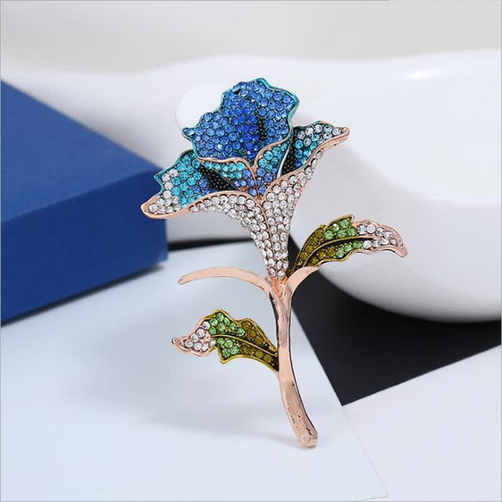 Broche de diamantes de imitación con flor de orquídea elegante y encantador