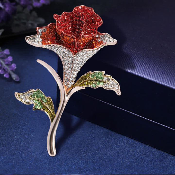 Broche de diamantes de imitación con flor de orquídea elegante y encantador