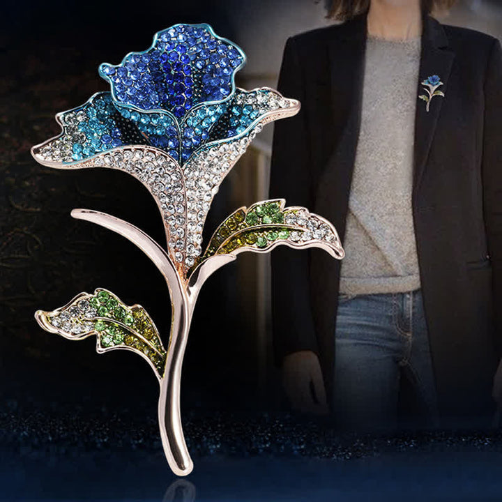 Broche de diamantes de imitación con flor de orquídea elegante y encantador