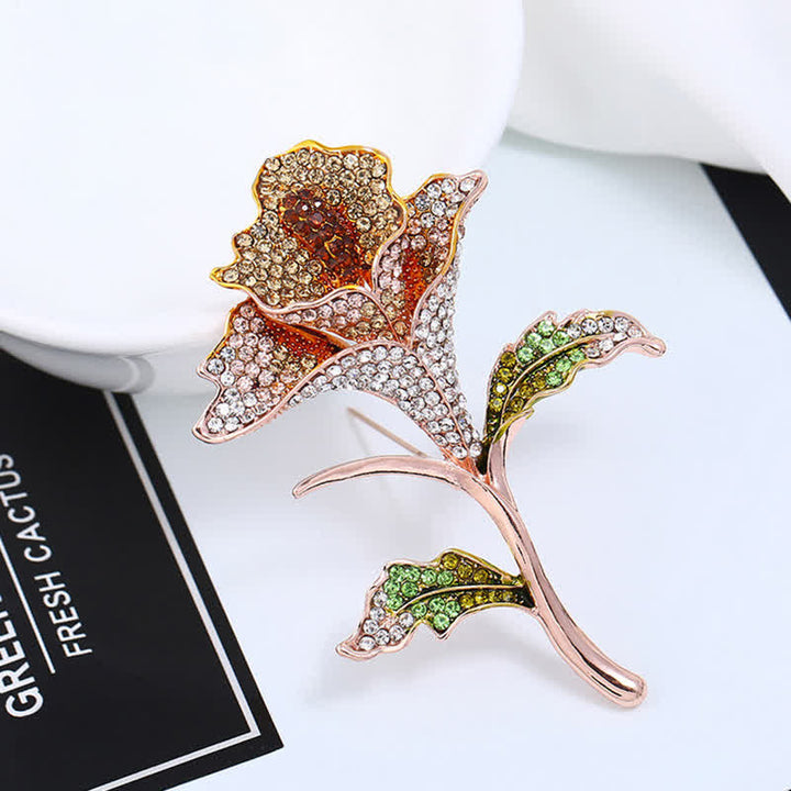 Broche de diamantes de imitación con flor de orquídea elegante y encantador