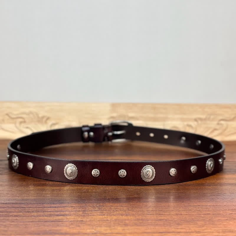 Cinturón de cuero con remaches y tachuelas de estilo punk rock y heavy metal
