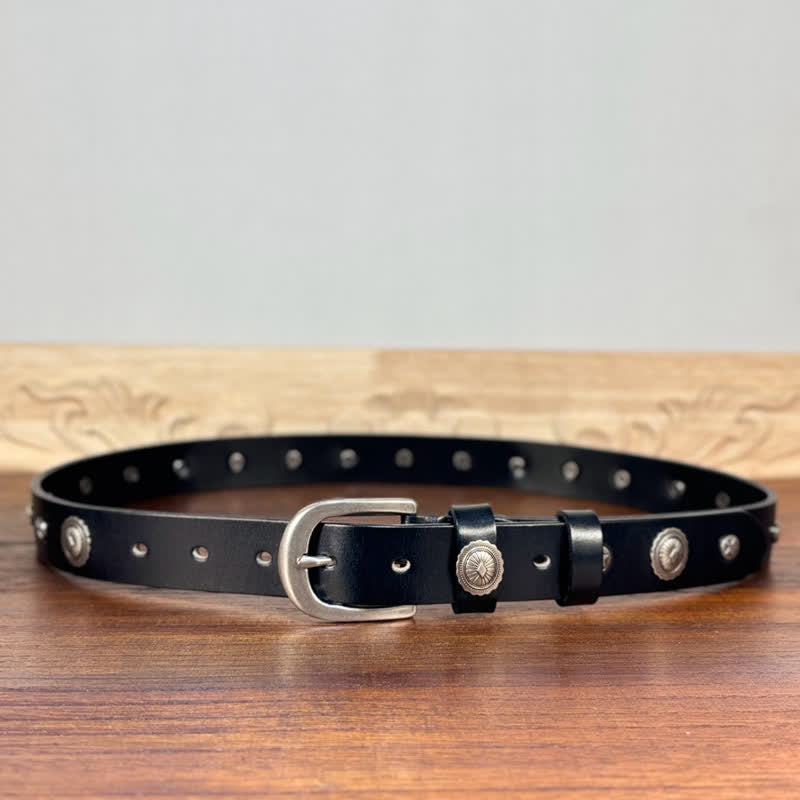 Cinturón de cuero con remaches y tachuelas de estilo punk rock y heavy metal