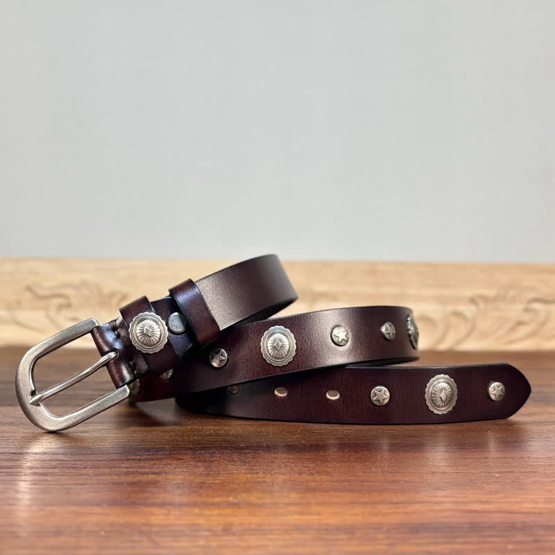 Cinturón de cuero con remaches y tachuelas de estilo punk rock y heavy metal