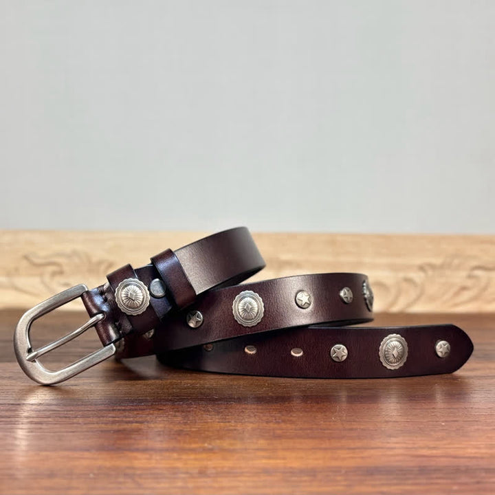 Cinturón de cuero con remaches y tachuelas de estilo punk rock y heavy metal