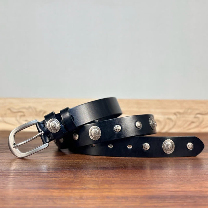 Cinturón de cuero con remaches y tachuelas de estilo punk rock y heavy metal