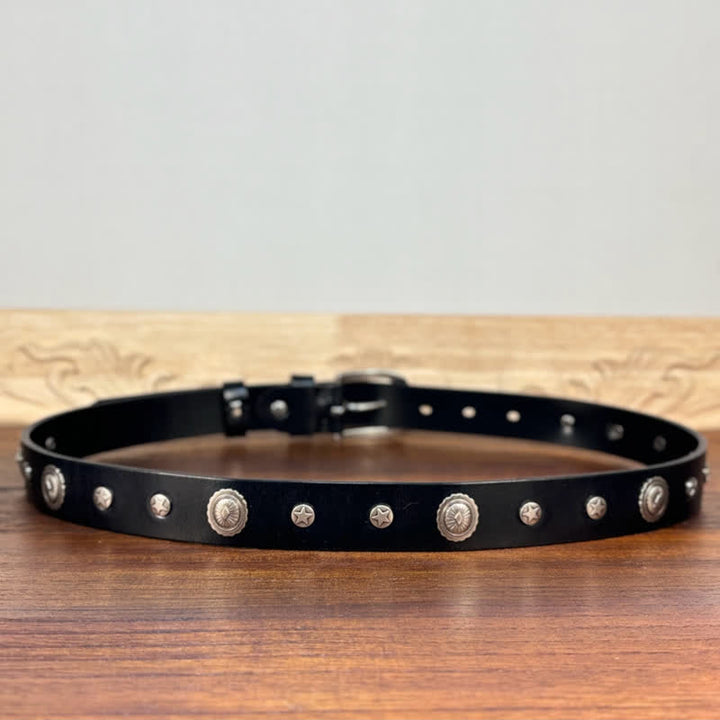Cinturón de cuero con remaches y tachuelas de estilo punk rock y heavy metal