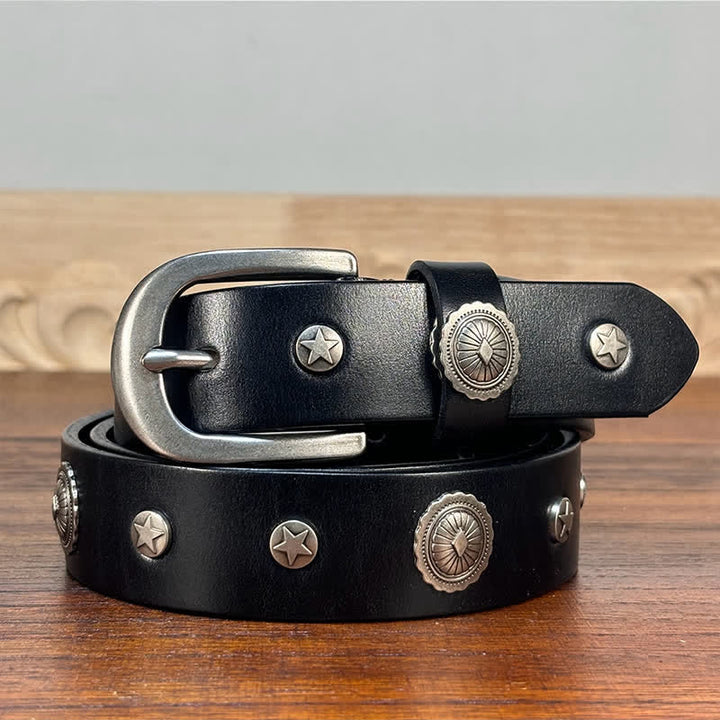 Cinturón de cuero con remaches y tachuelas de estilo punk rock y heavy metal