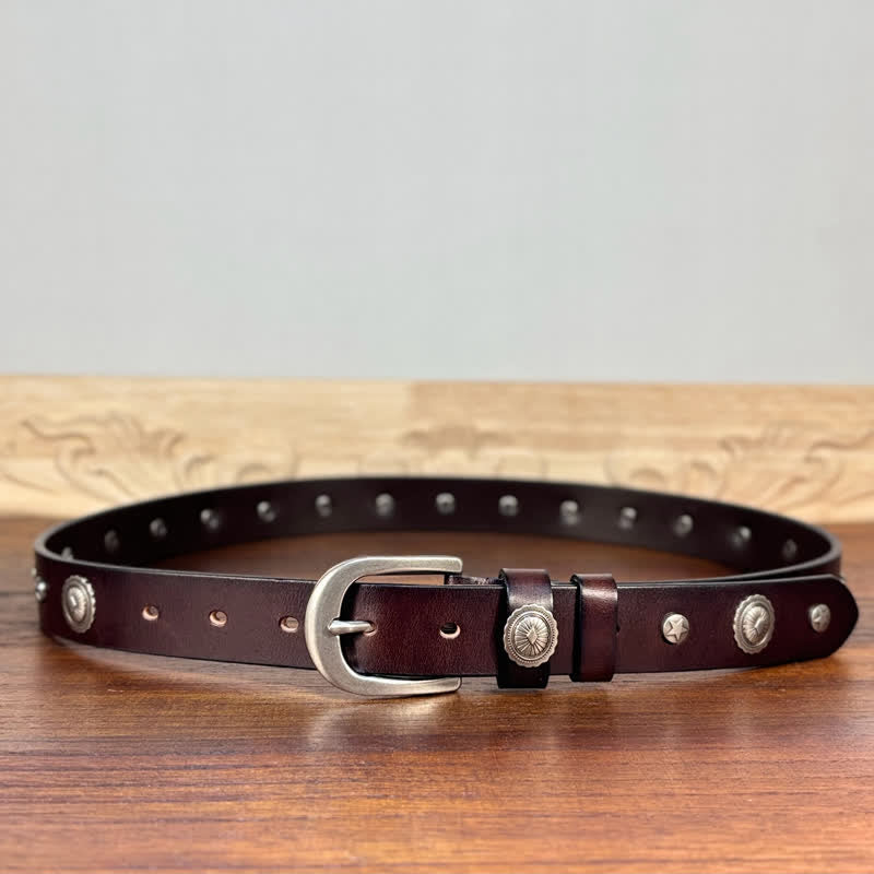 Cinturón de cuero con remaches y tachuelas de estilo punk rock y heavy metal