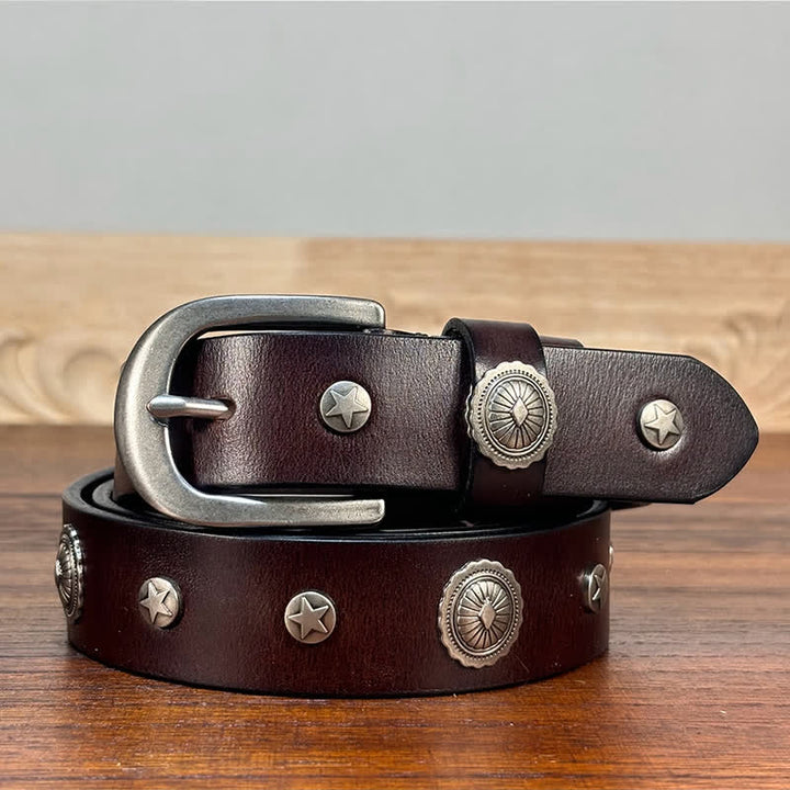 Cinturón de cuero con remaches y tachuelas de estilo punk rock y heavy metal