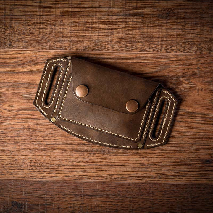 Cartera con tarjetero compacto de cuero para colgar en la cintura